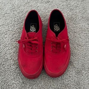 all red vans authentic